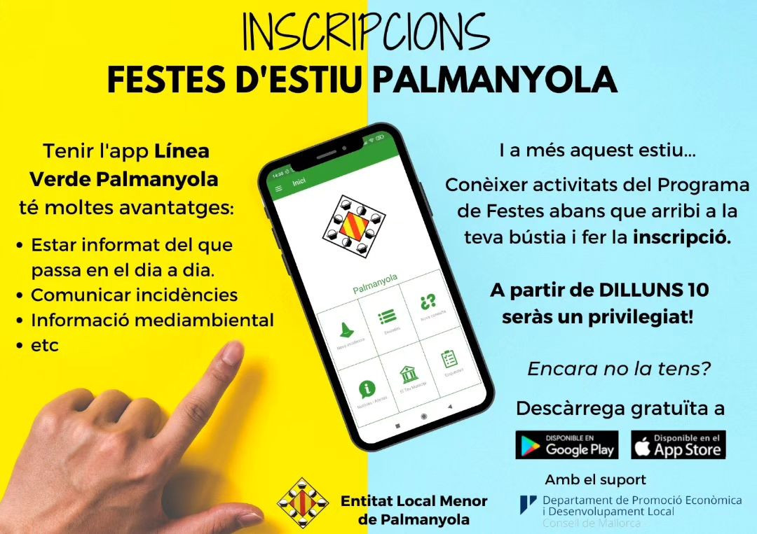 INSCRIPCIONS FESTES D'ESTIU PALMANYOLA 2023